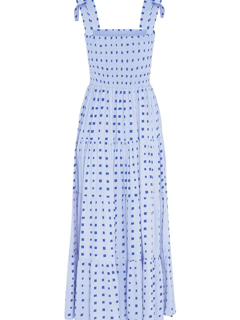 Geo Print Ruffle Hem Lace Dress Casual Backless Cami Dress - Temu | Temu Affiliate Program