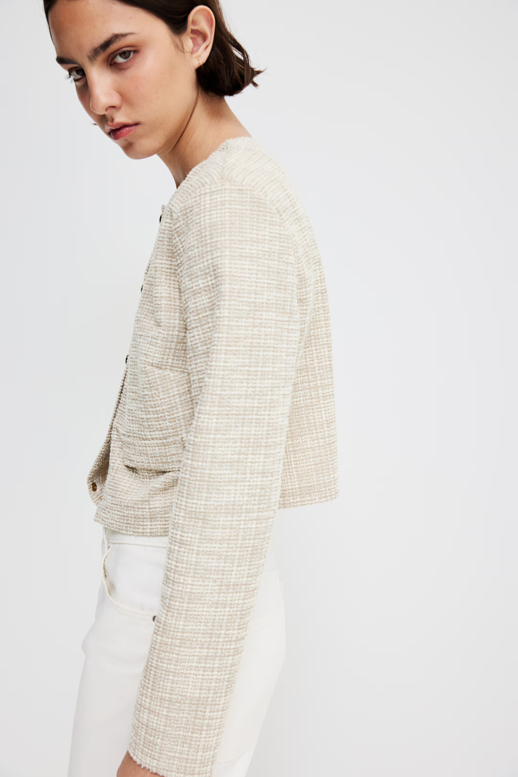 Shoulder-pad cardigan | H&M (UK, MY, IN, SG, PH, TW, HK)