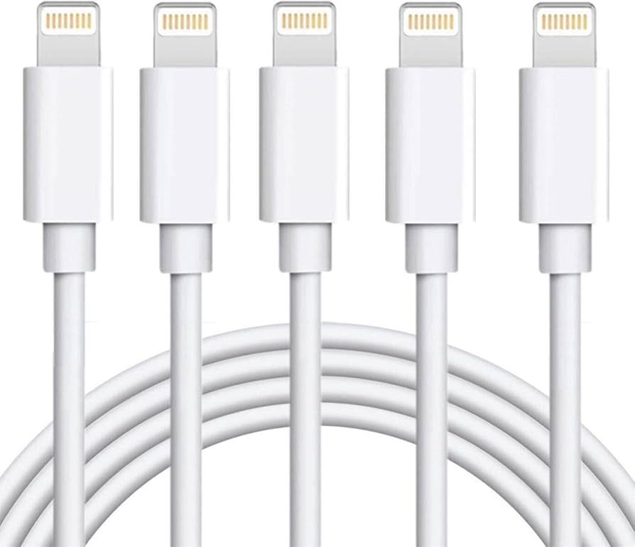 Lightning Charger Cable iPhone Charger Cable 5 Pack 6FT USB Fast Charging Syncing Cord Cables Com... | Amazon (US)