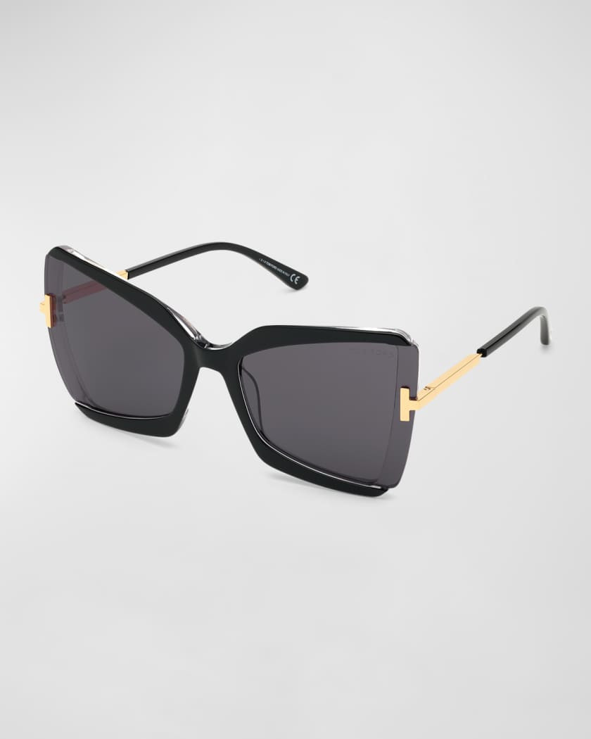 TOM FORD Gia Semi-Rimless Butterfly Sunglasses | Neiman Marcus