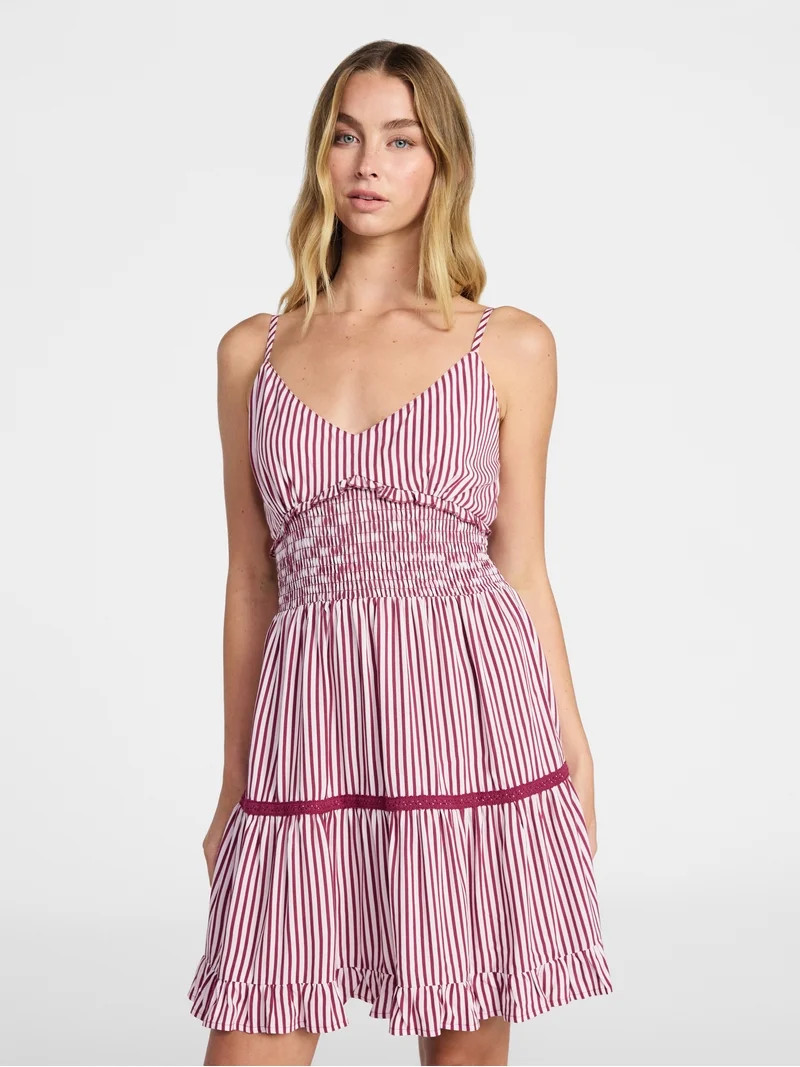 No Boundaries Ruffle Smocked Mini Dress, Women's XXS-XXL | Walmart (US)