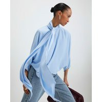 River Island Blue Batwing Sleeve Pussybow Blouse | River Island UK & IE