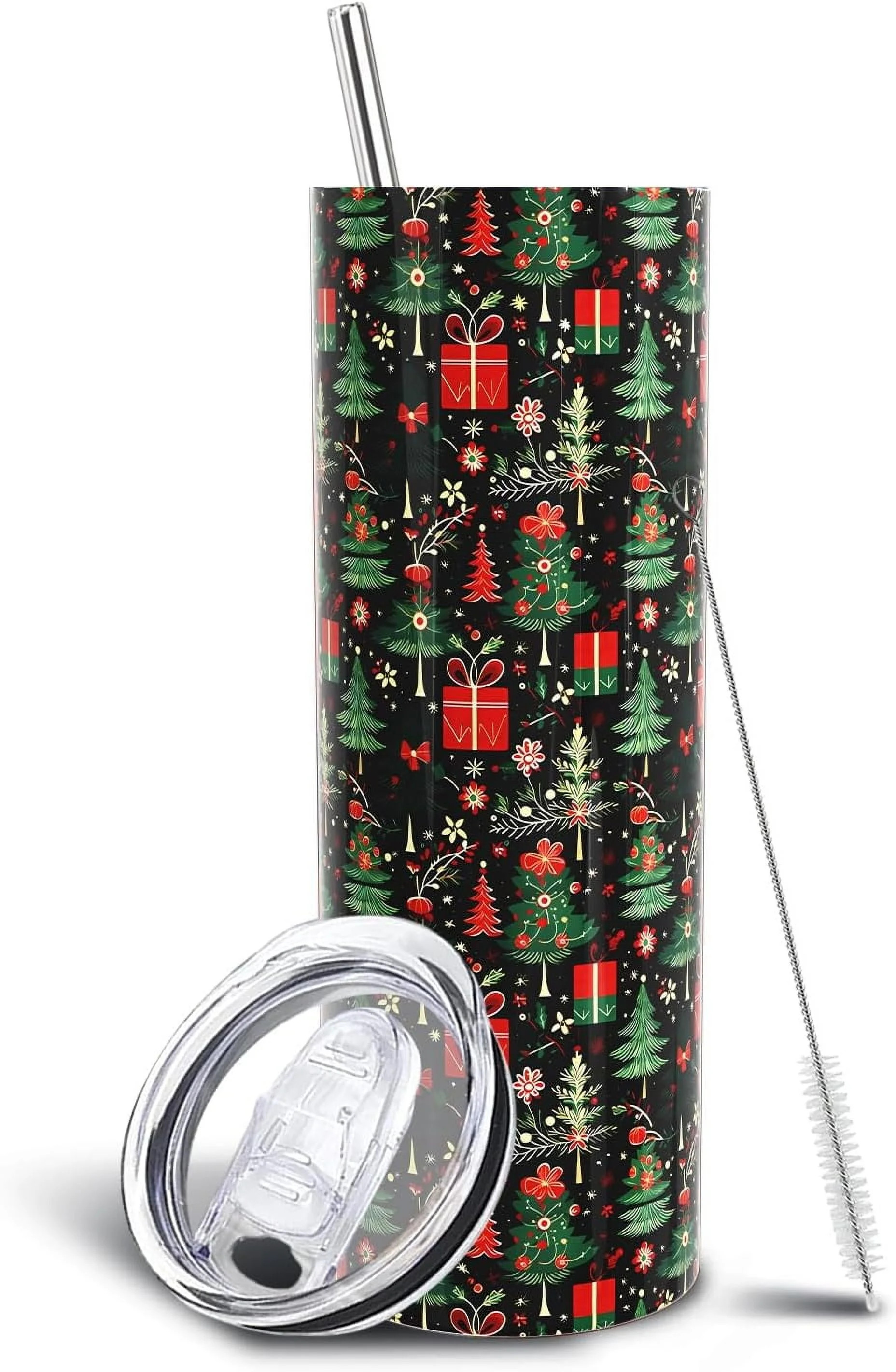Christmas 20 Oz Tumbler with Handle and Straw, Christmas Tree Gifts Stainless Steel Insulated Ski... | Walmart (US)
