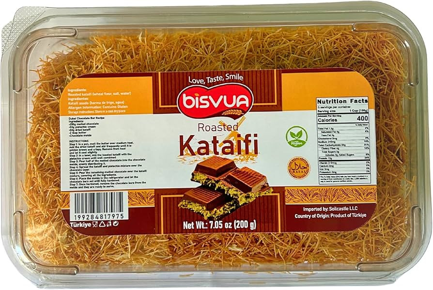 BISVUA Premium Roasted Kataifi 200g (7.1 oz) – Golden Toasted Shredded Fillo Dough for Dubai Ch... | Amazon (US)