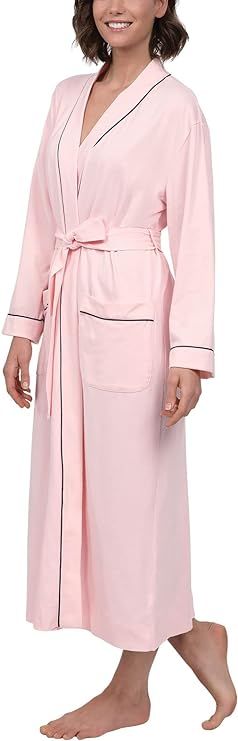 PajamaGram Long Bathrobes For Women - Womens Cotton Robe, 100% Cotton | Amazon (US)