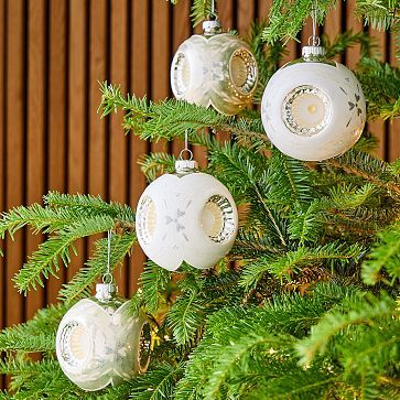 Shiny-Brite™ White Glass Ball Ornaments (Set of 4) | West Elm (US)