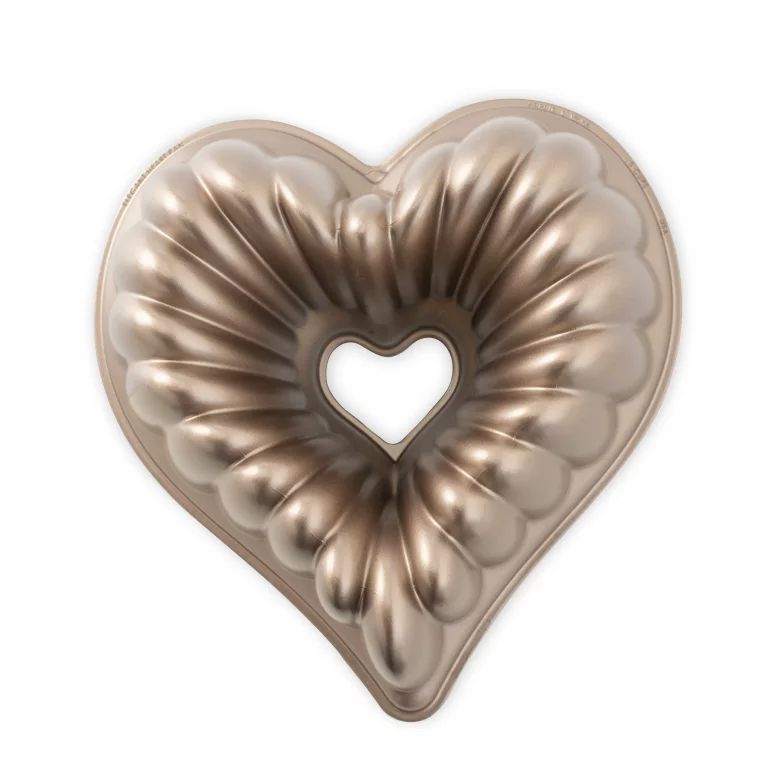 Nordic Ware Cast-Aluminum Elegant Heart Bundt Pan, Toffee, 10.5" x 10.9" x 3.6" - Walmart.com | Walmart (US)