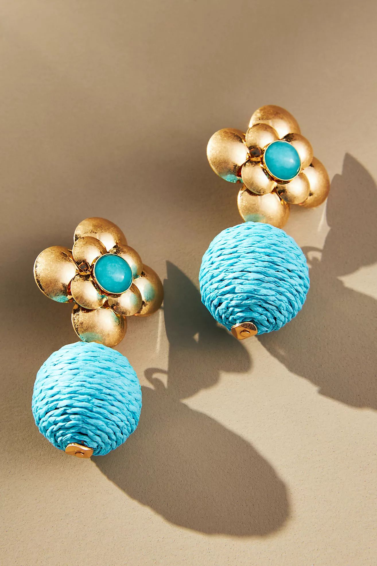 Floral Raffia Getaway Drop Earrings | Anthropologie (US)