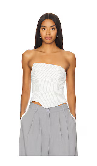 Rianna Strapless Top in Black & White | Revolve Clothing (Global)