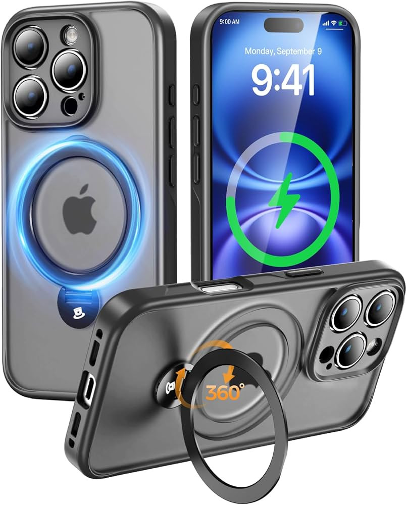 MAGIC JOHN Designed for iPhone 16 Pro Case with Magnetic Invisible Stand [Military Drop Protectio... | Amazon (US)
