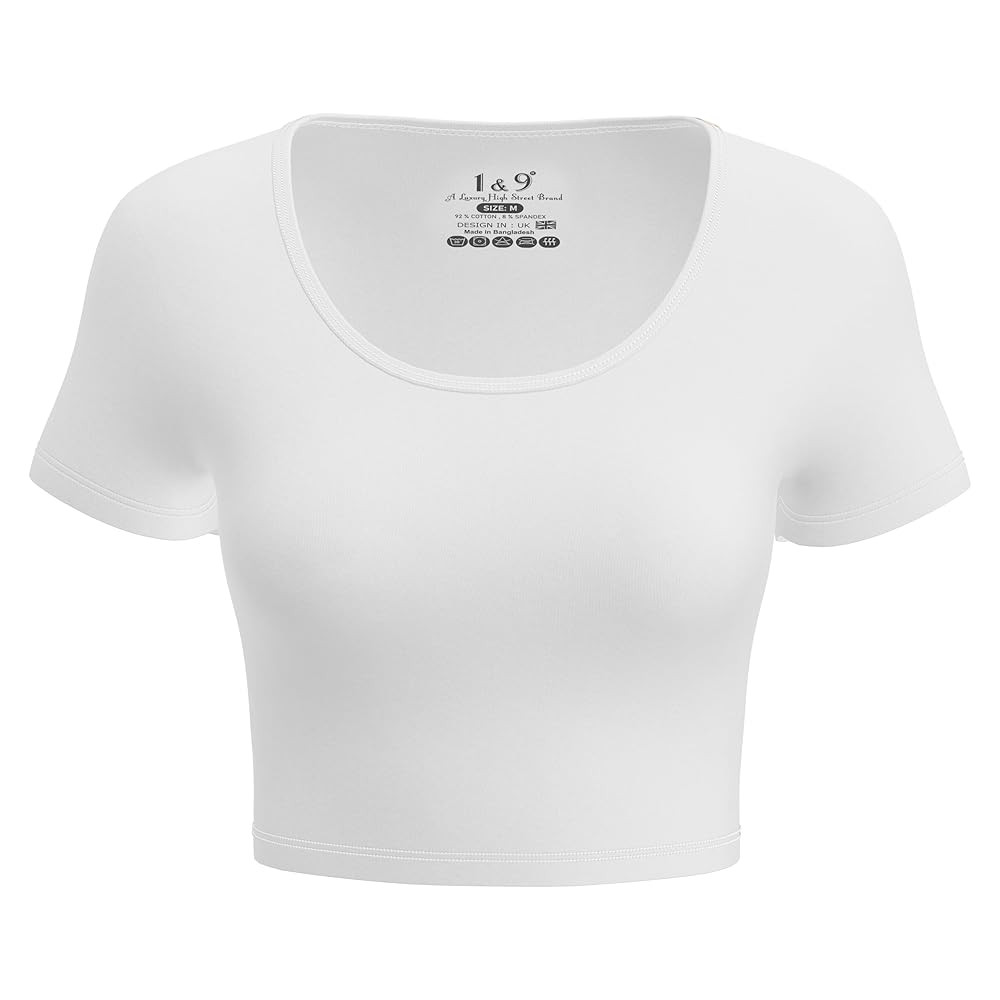 Basic Crop Tops for Women Short Sleeve T-Shirts Scoop Neck Cropped Shirts Women's Crop Top Cute S... | Amazon (US)