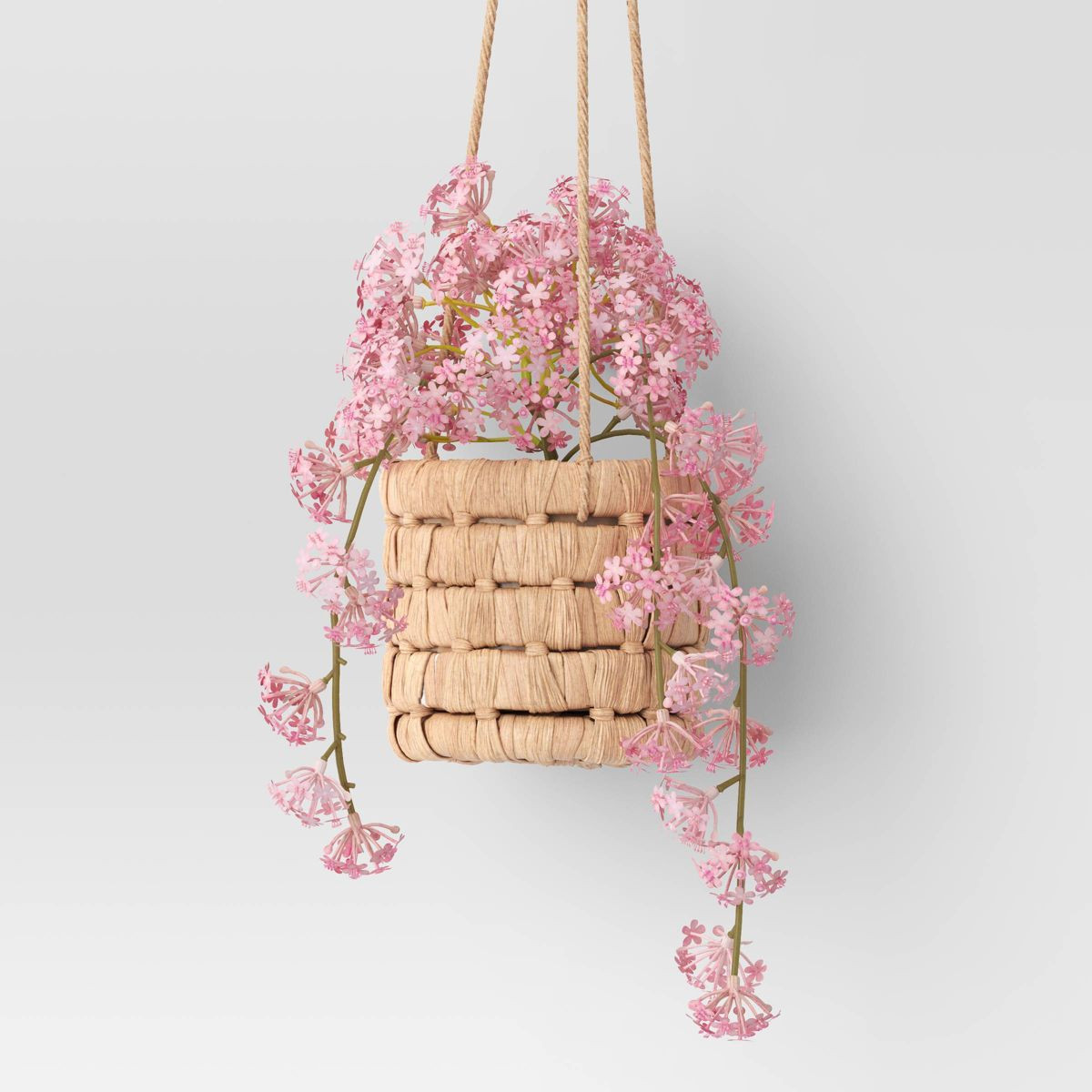 Faux Baby's-breath in Woven Pot Wall Sculpture Green - Threshold™ | Target