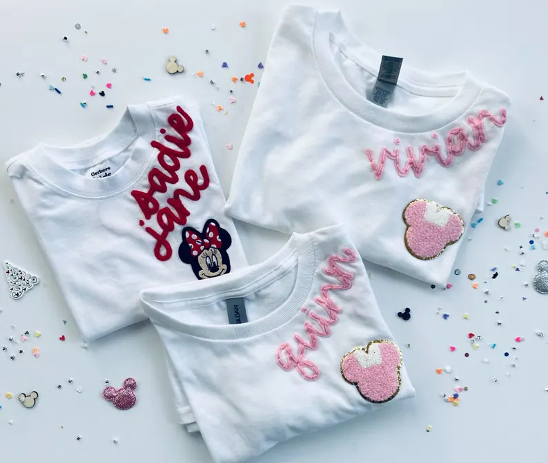 Personalized Disney Embroidered T-shirt – Minnie Mouse, Mickey Mouse, Matching Family - Etsy | Etsy (US)