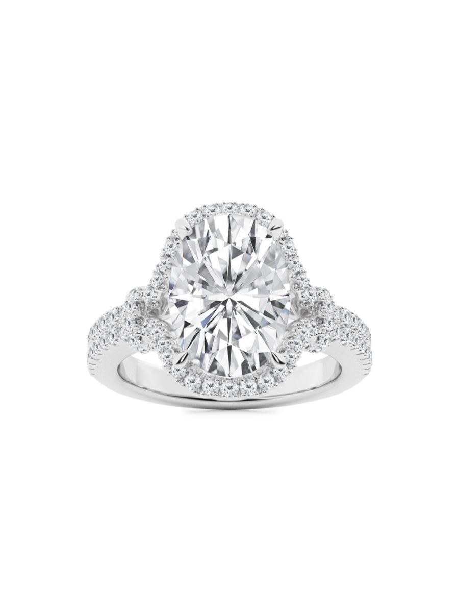 18K White Gold & 3.6 TCW Lab-Grown Diamond Engagement Ring | Saks Fifth Avenue