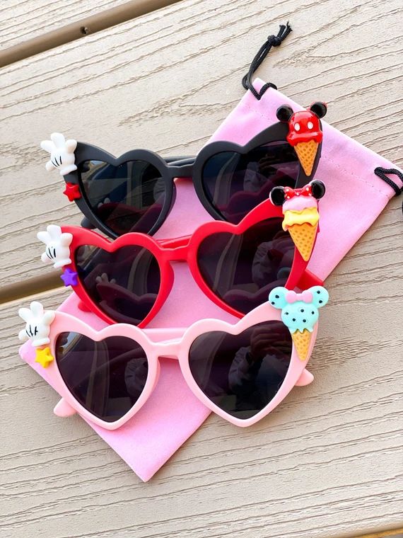 Kid’s sunglasses, heart shaped sunglasses for kids, custom heart sunnies | Etsy (US)