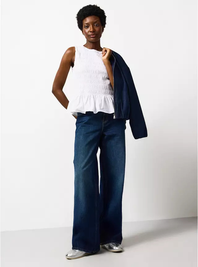 White Shirred Sleeveless Co-ord Top 26 | Tu Clothing