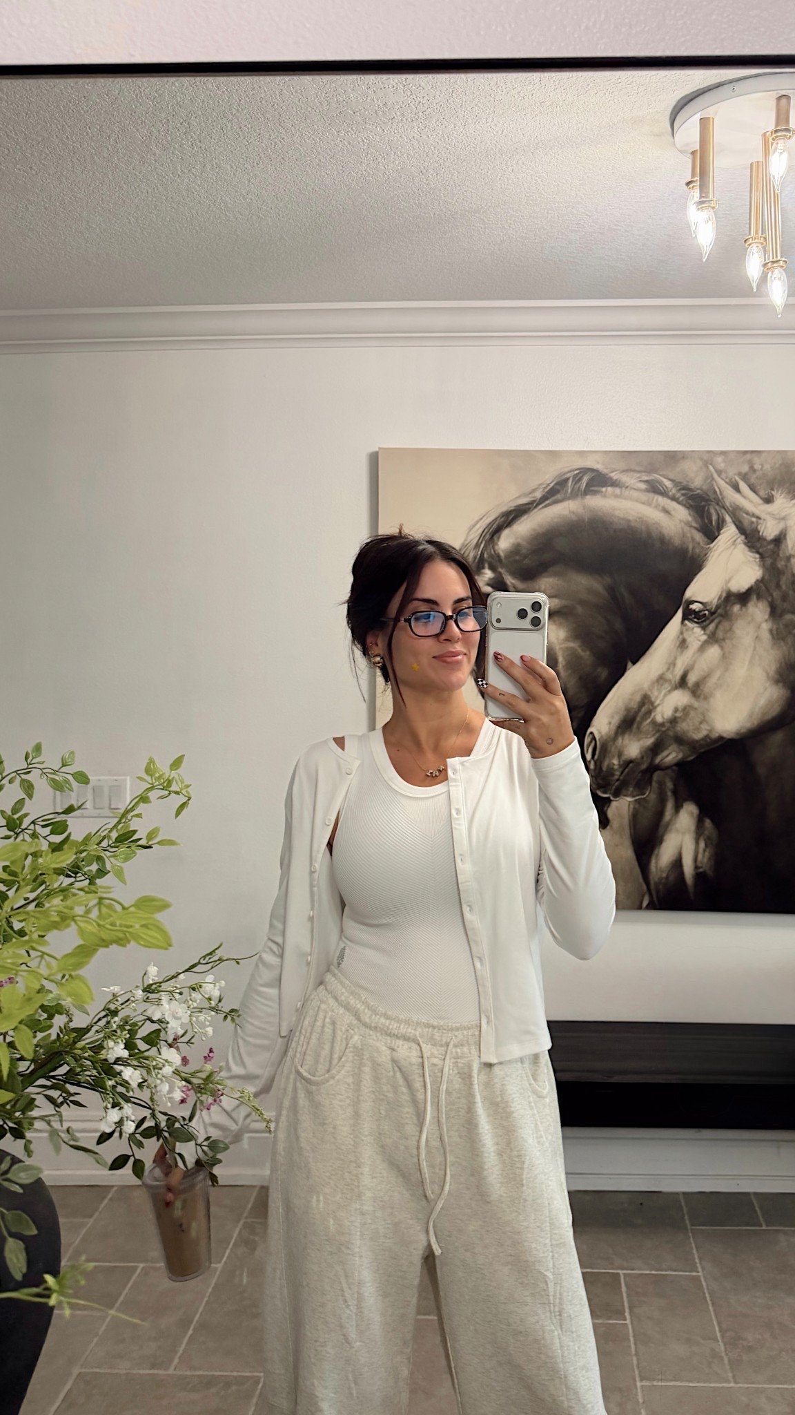 Medium in cardigan, Large in sweats and XS in top butt I have them in all the sizes and swear they fit the same 🙃

#LTKootd #LTKmomlife #LTKTall