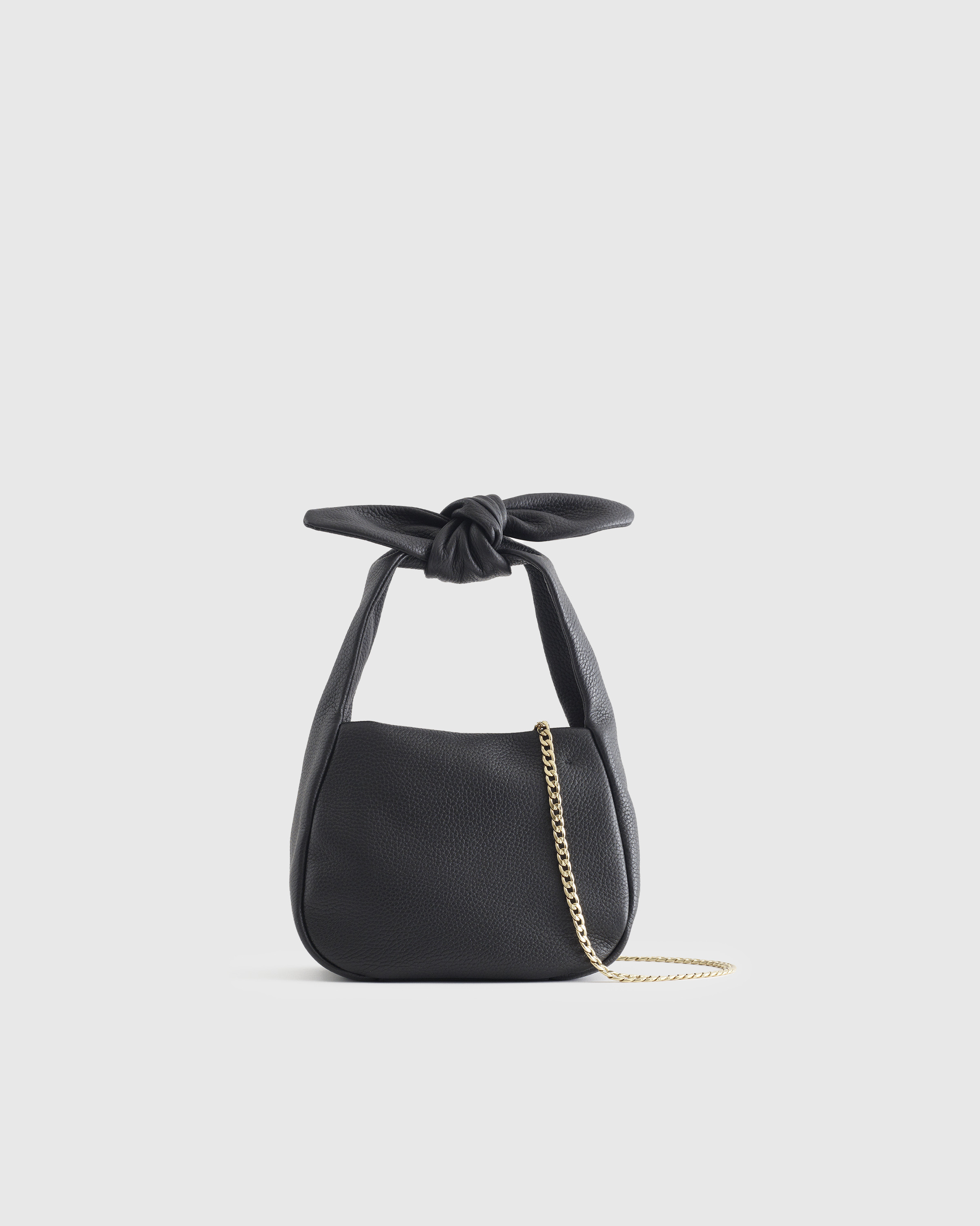 Quince | Women's Italian Leather Mini Bow Bag in Black | Quince
