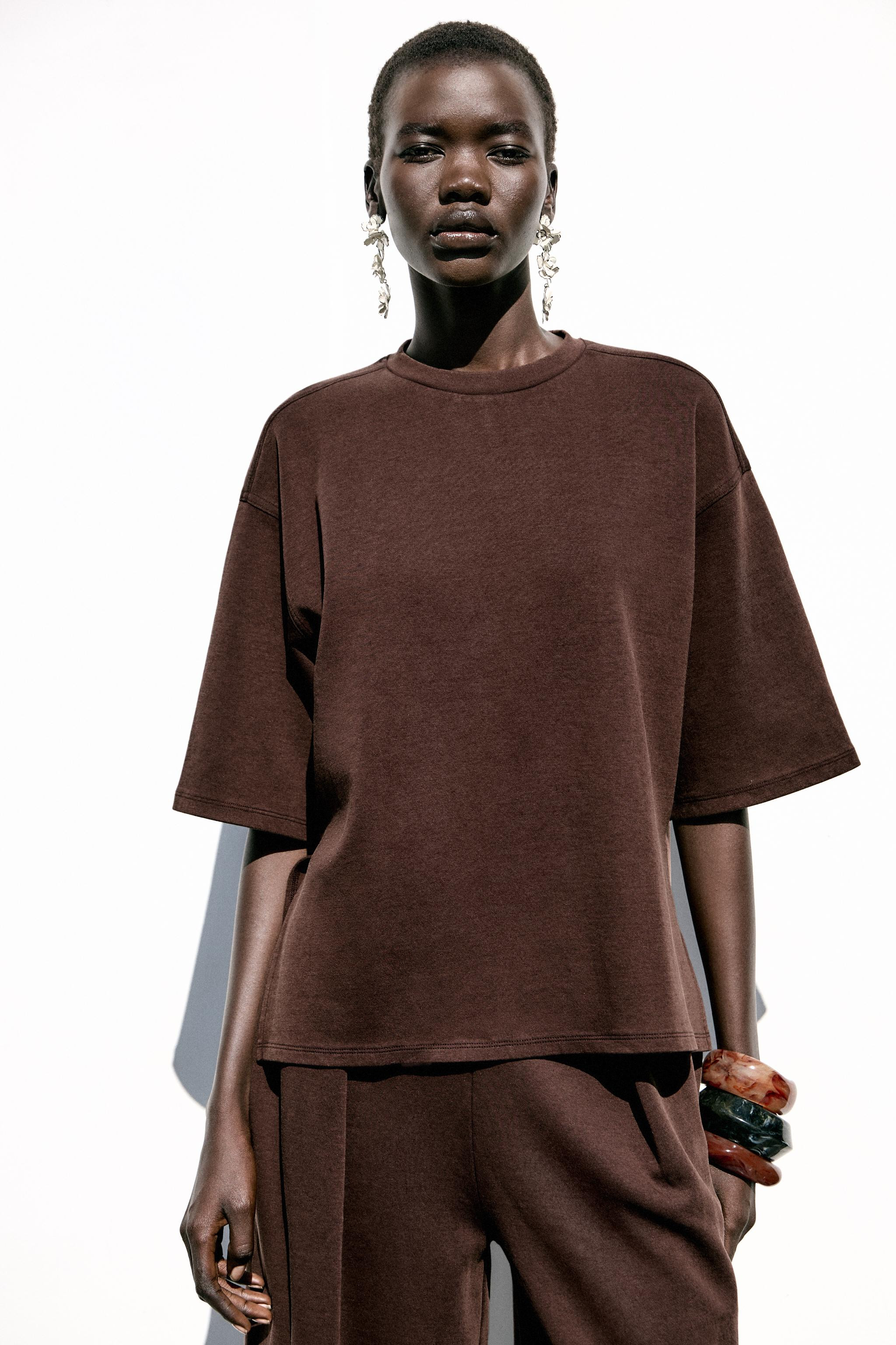 WASHED EFFECT INTERLOCK T-SHIRT | Zara Canada