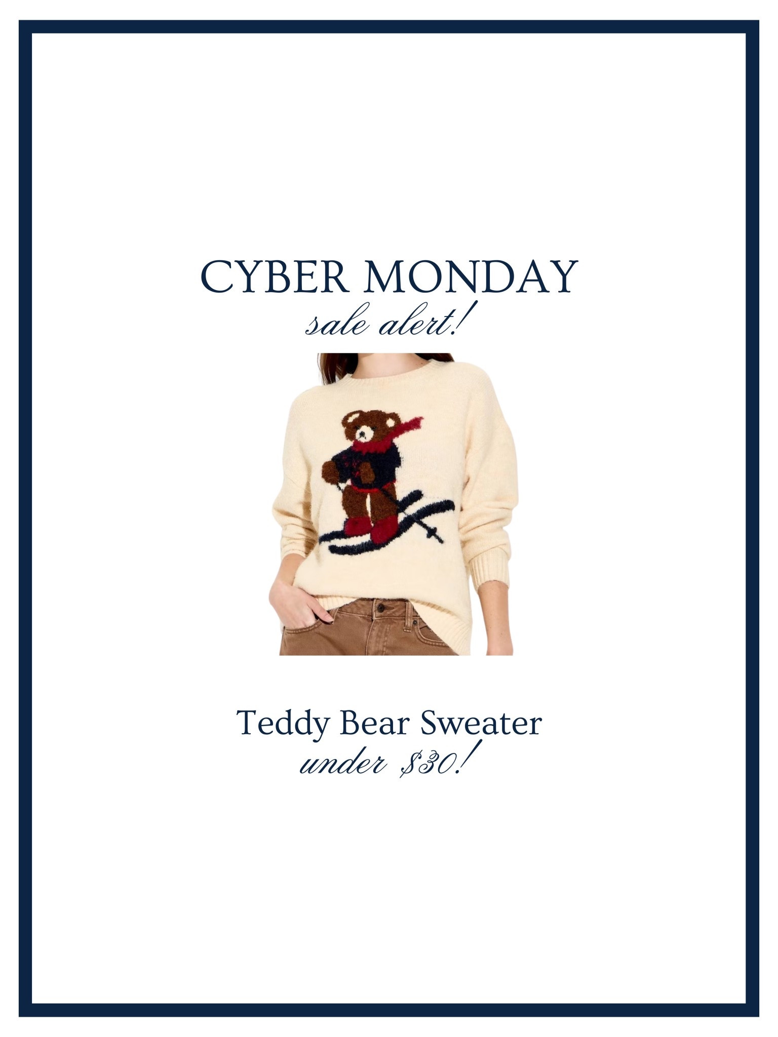 Cyber Monday sale alert! This Ralph Lauren teddy bear sweater dupe is under $30! It’s such a cute find for winter. 🧸❄️ 

#LTKCyberWeek #LTKHoliday
