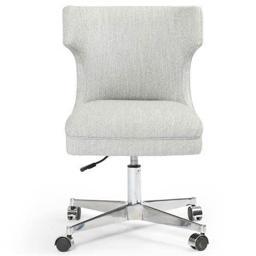 Liana Modern Grey Upholstered Seat Stainless Steel Iron Office Swivel Chair | Kathy Kuo Home