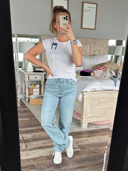 Target head to toe including my bra haha Blown away by these jeans! $36! And the t-shirt is $10! I would size down one or two sizes in the t-shirt for a more fitted look, I am wearing an XS and usually a small 

#LTKxTarget #LTKfindsunder50 #LTKfindsunder100