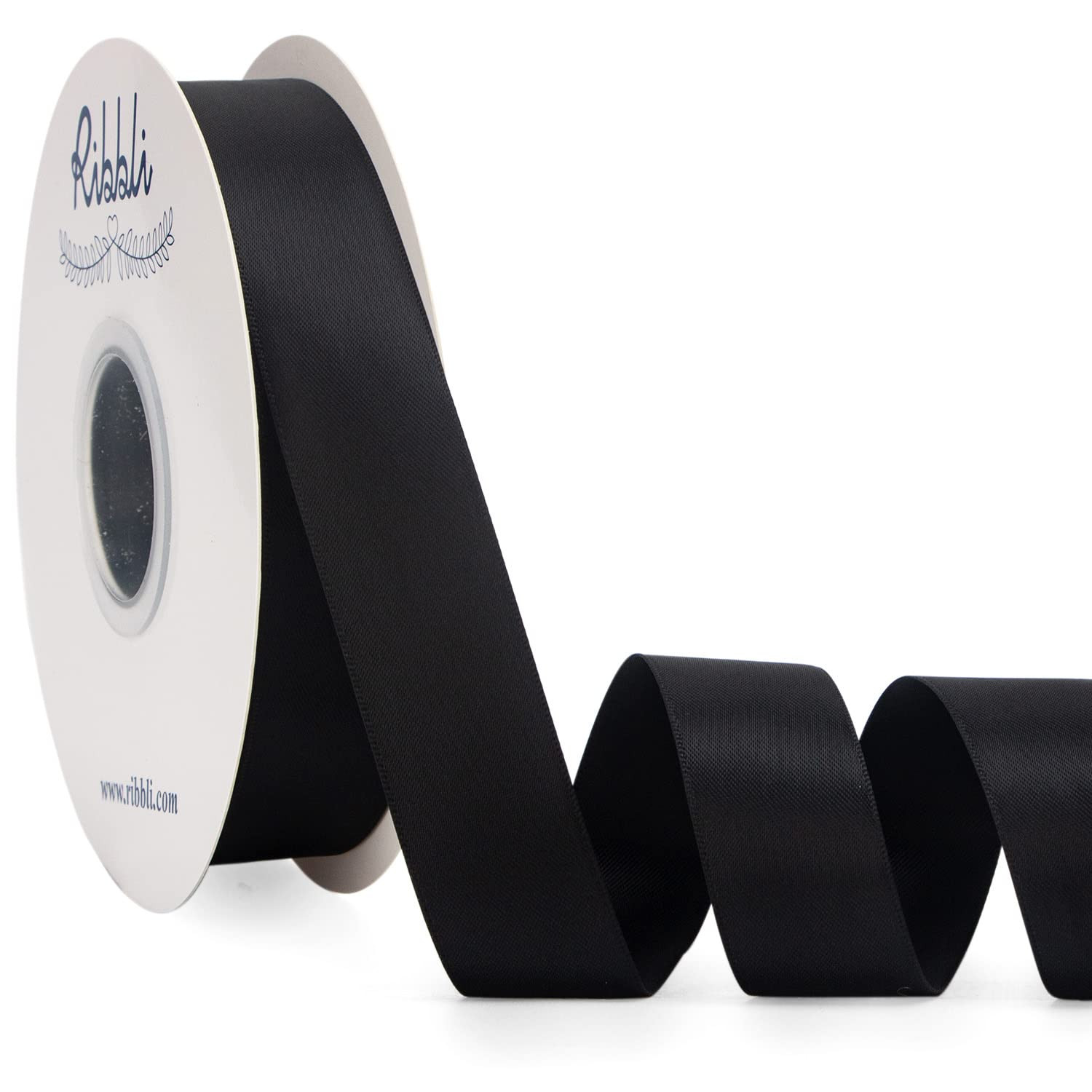 Ribbli Black Satin Ribbon Double Faced Satin 1 inch x Continuous 50 Yards-Black Ribbon for Gift W... | Amazon (US)