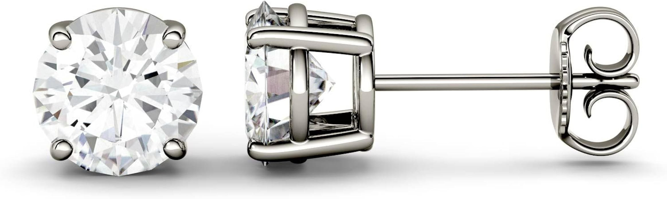 Forever One 6.5mm Round Moissanite Stud Earrings, 2.00cttw DEW (G-H-I) by Charles & Colvard | Amazon (US)