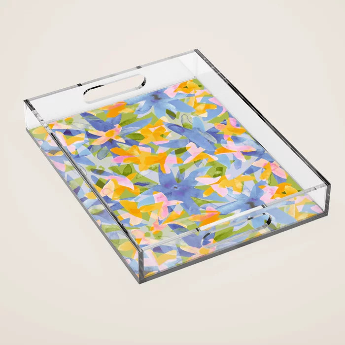 Watercolor Blooms #1 Acrylic Tray | Society6