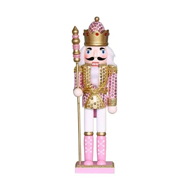 OOKWE Christmas Wood Pink King Nutcracker Soldier Ornament Holiday Party Desktop Decor Cute Craft... | Walmart (US)