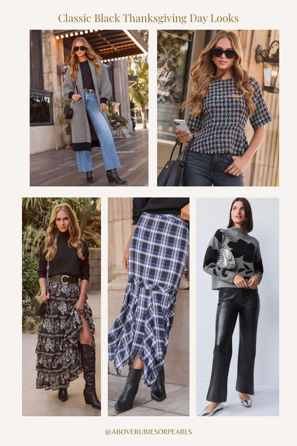 Chic, timeless, and effortlessly elegant 🖤
These black Thanksgiving Day looks prove that classic never goes out of style — from tweed and faux leather to cozy knits and plaid skirts. Perfect for a polished holiday outfit that still feels cozy and confident.
Featuring my favorite pieces from VICI + Ann Taylor.

#ThanksgivingStyle #FallFashionInspo #VICIGirl #AnnTaylorStyle #LTKHolidayLooks #HolidayOutfitIdeas 

#LTKHoliday #LTKSeasonal #LTKStyleTip