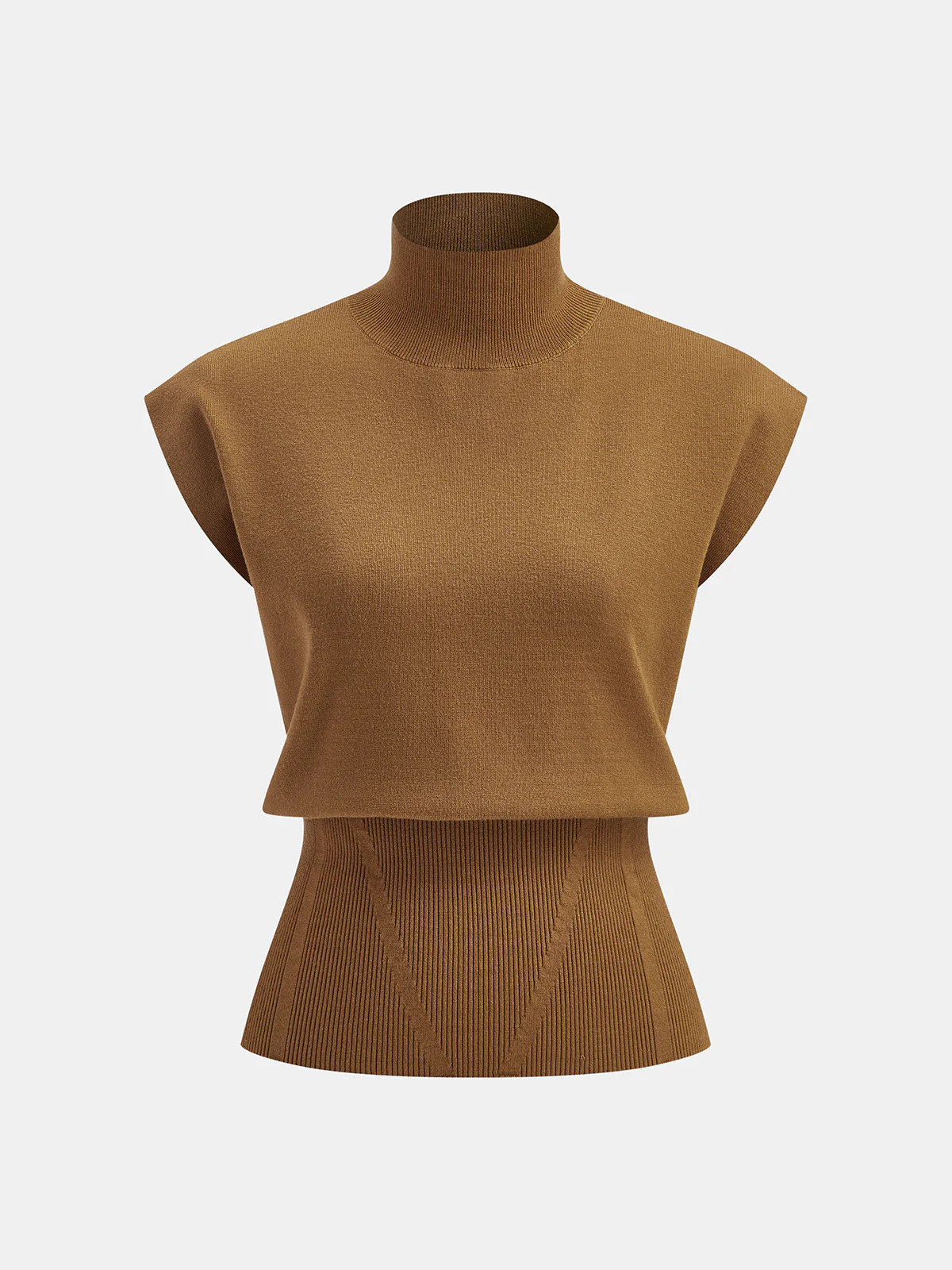 Knitted Cinched Top with Emphasised Shoulders | Commense