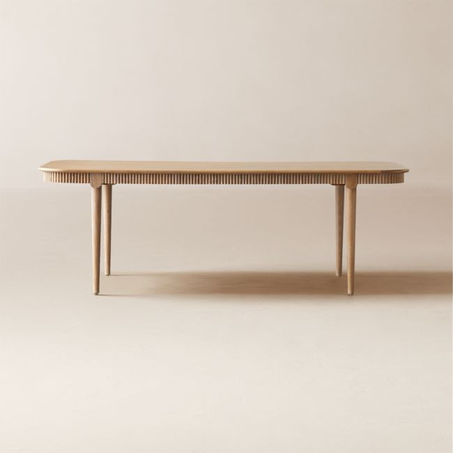 Providence 90"" Rectangular Cerused Oak Wood Dining Table | CB2