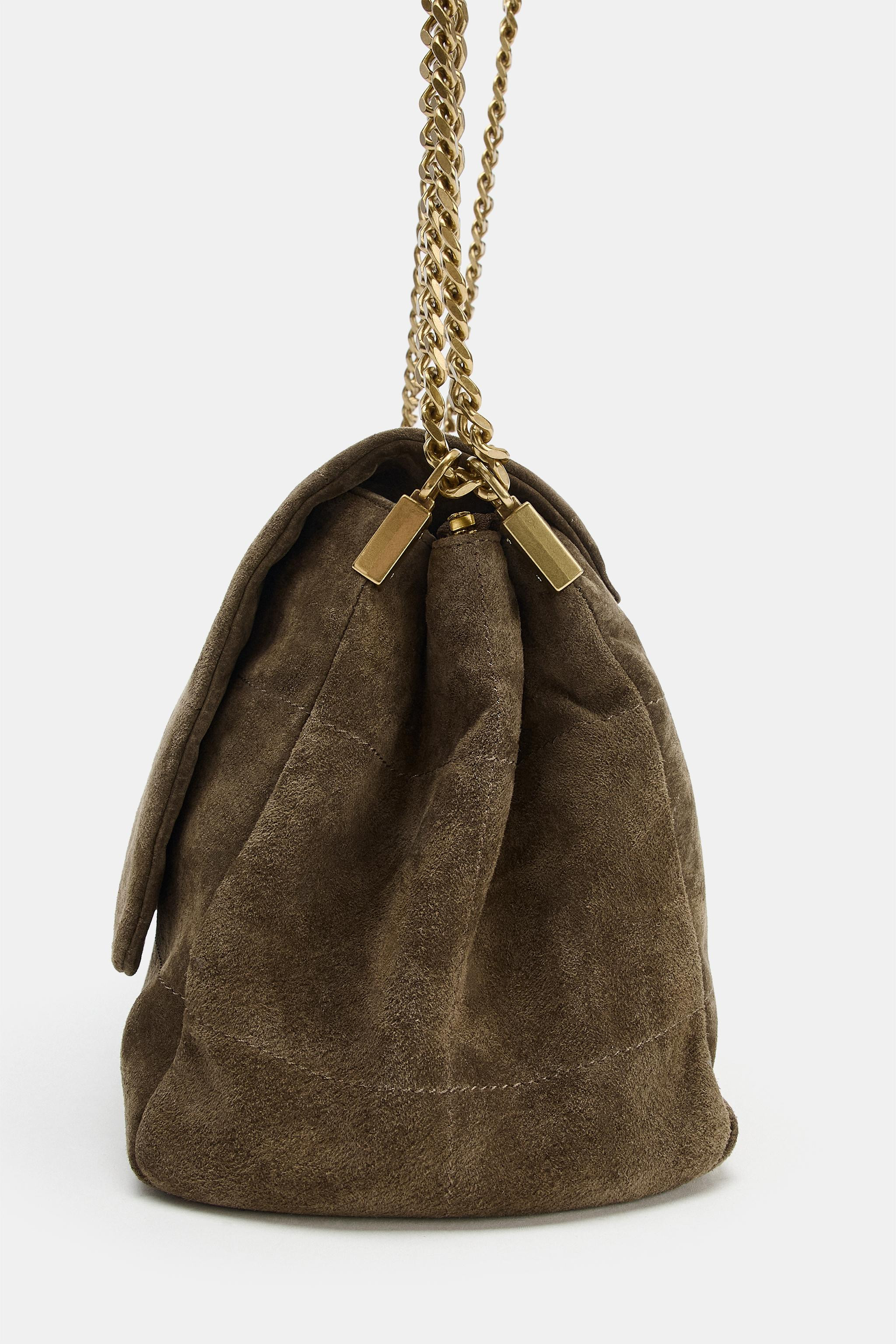 LEATHER FLAP SHOULDER BAG | Zara US