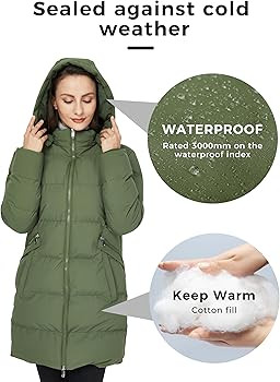 WenVen Women's Warm Thickened Parka Coat Winter Puffer Jacket with Removable Hood | Amazon (US)