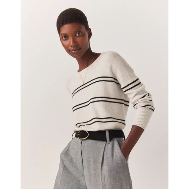 Double Stripe Jumper with Cashmere | The White Company (UK)