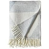 Amazon Brand – Rivet Geo Throw Blanket, Soft and Stylish, 50" x 60", Ivory and Blue | Amazon (US)