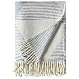 Amazon Brand – Rivet Geo Throw Blanket, Soft and Stylish, 50" x 60", Ivory and Blue | Amazon (US)