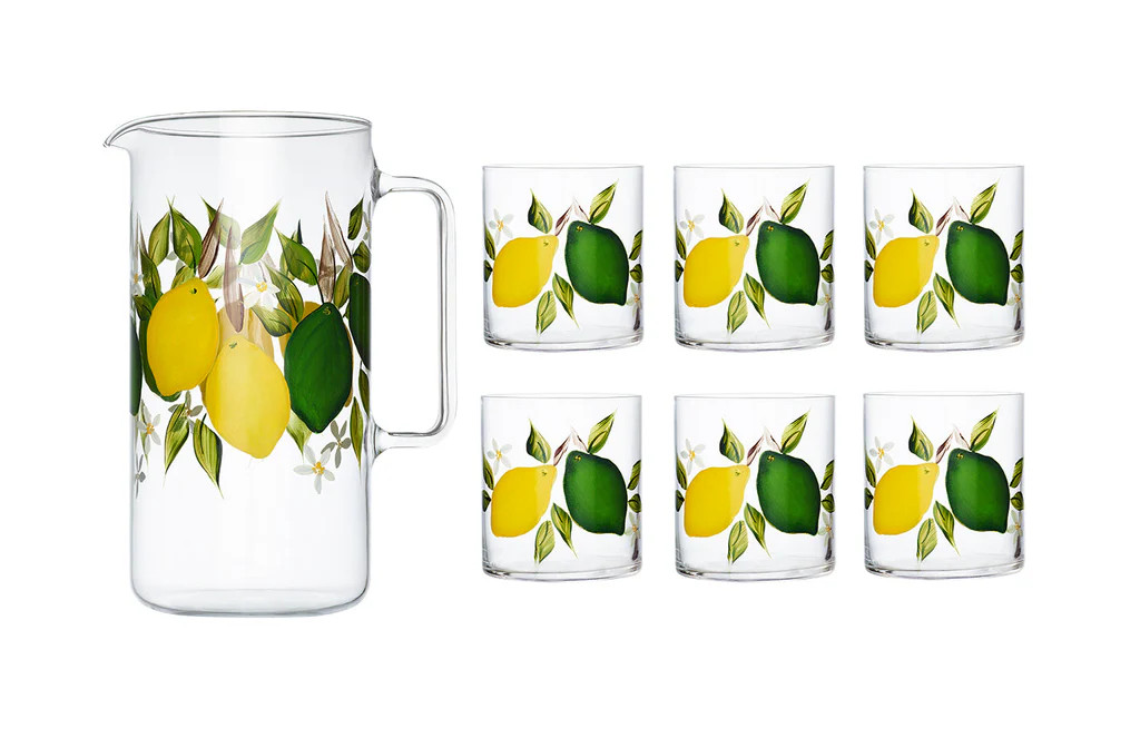 Citrus Jug with Set of 6 Tumblers | Over The Moon