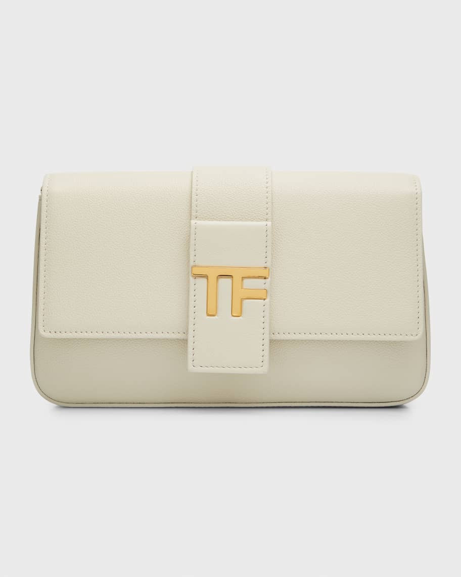 TOM FORD Grain Leather Chain Shoulder Bag | Neiman Marcus