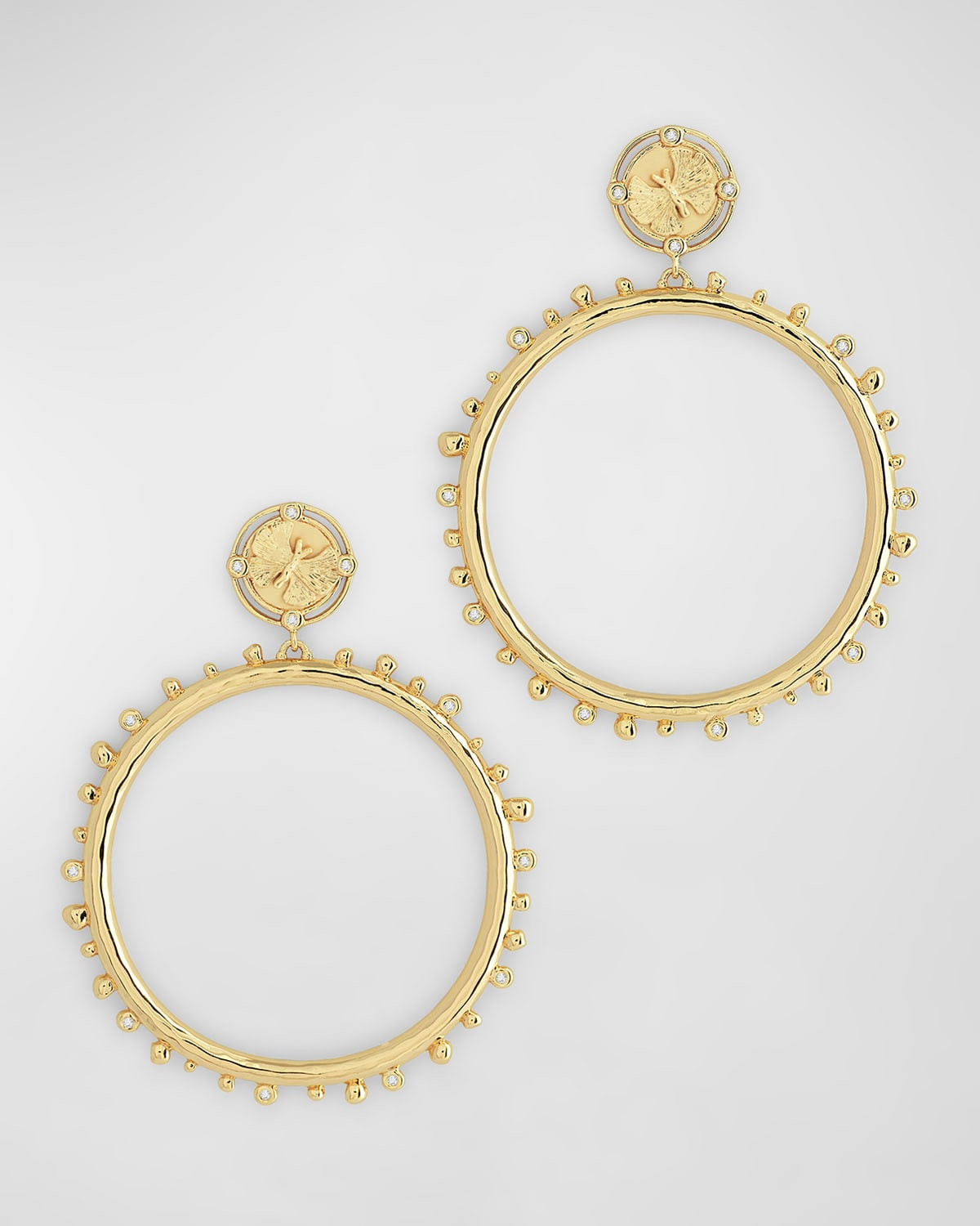 Butterfly Coin Molten Hoop Earrings | Neiman Marcus