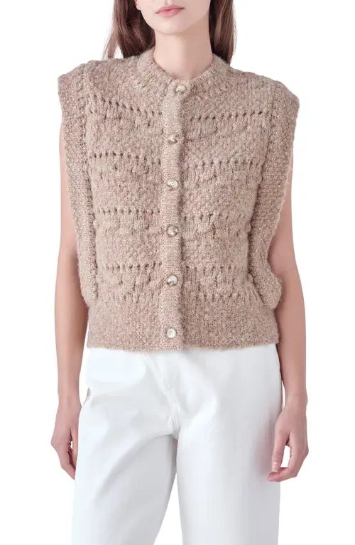 English Factory Textured Sweater Vest in Brown at Nordstrom, Size X-Small | Nordstrom