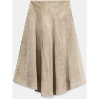 Zara - 100% Leather Midi Skirt - Sand - M - Woman | Zara US