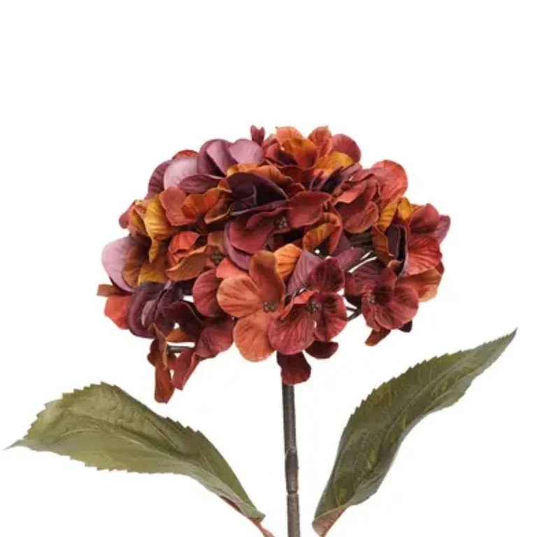 My Texas House Fall Faux Hydrangea Stem, Burgundy, 20" | Walmart (US)