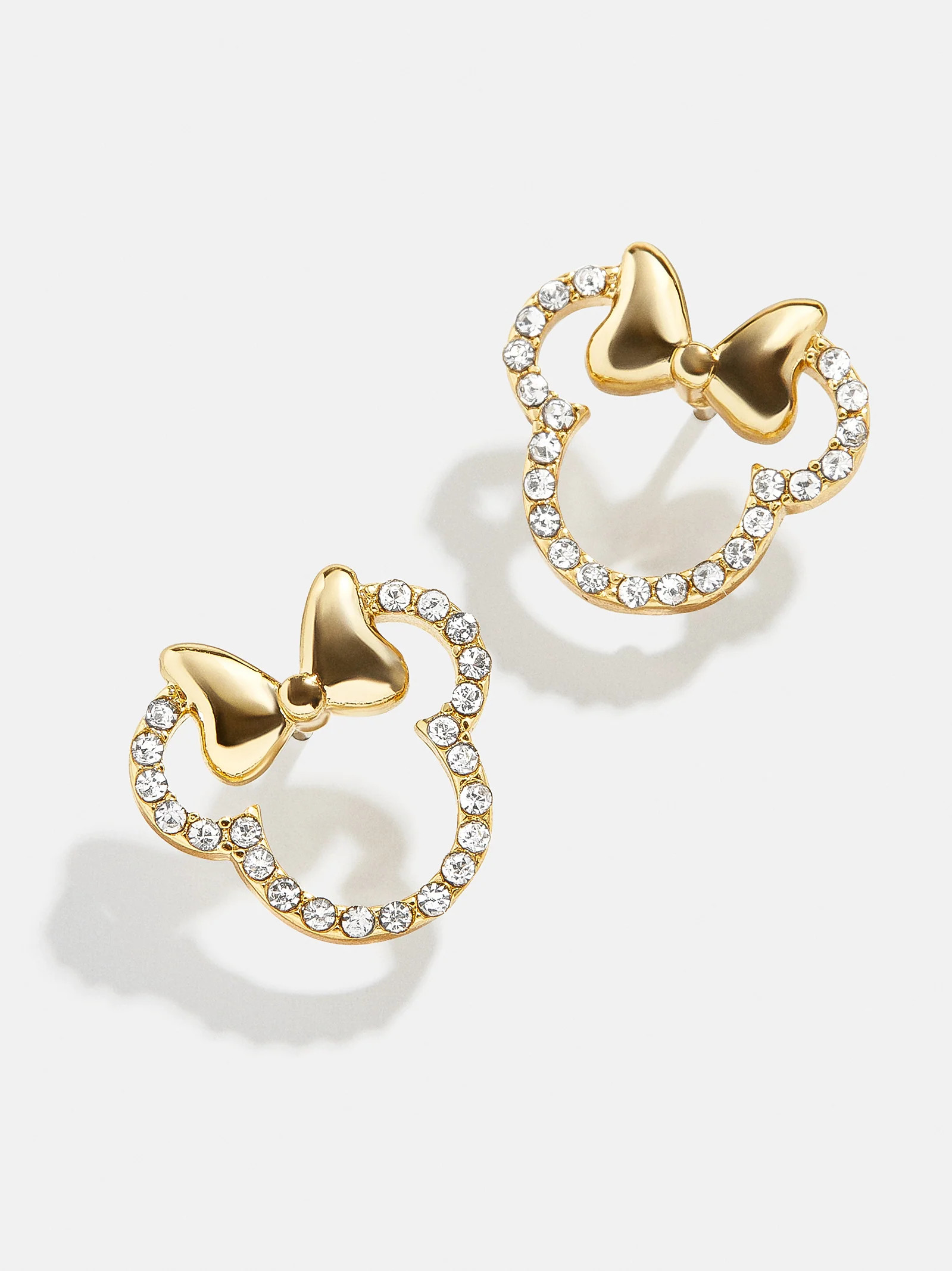 Minnie Mouse Disney Pavé Outline Earrings | BaubleBar (US)