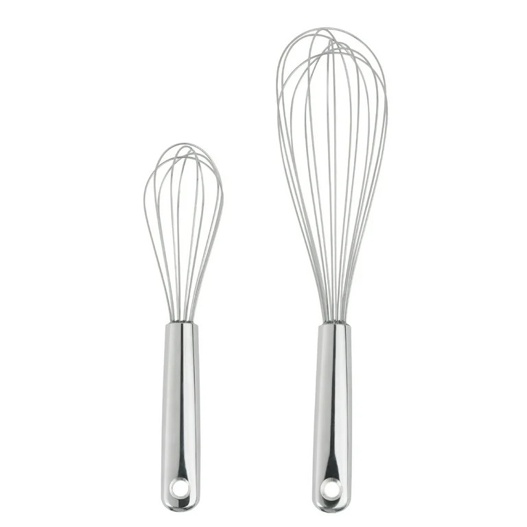 Mainstays 2 Piece Stainless Steel Balloon Whisk, 11.8 inch and 8.85 inch | Walmart (US)