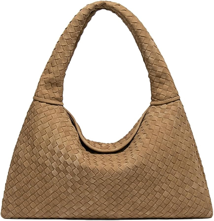 Slouchy Woven Suede Hobo Bags Women Trendy Suede Tote Bag Purse Shoulder Satchel Work Bag Top Han... | Amazon (US)