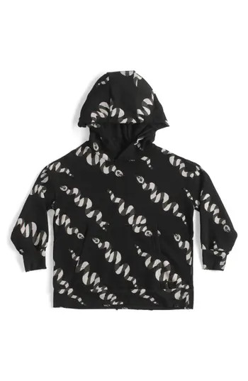 Nununu Kids' Snake Print Cotton Hoodie in Black at Nordstrom Rack, Size 2-3Y | Nordstrom Rack