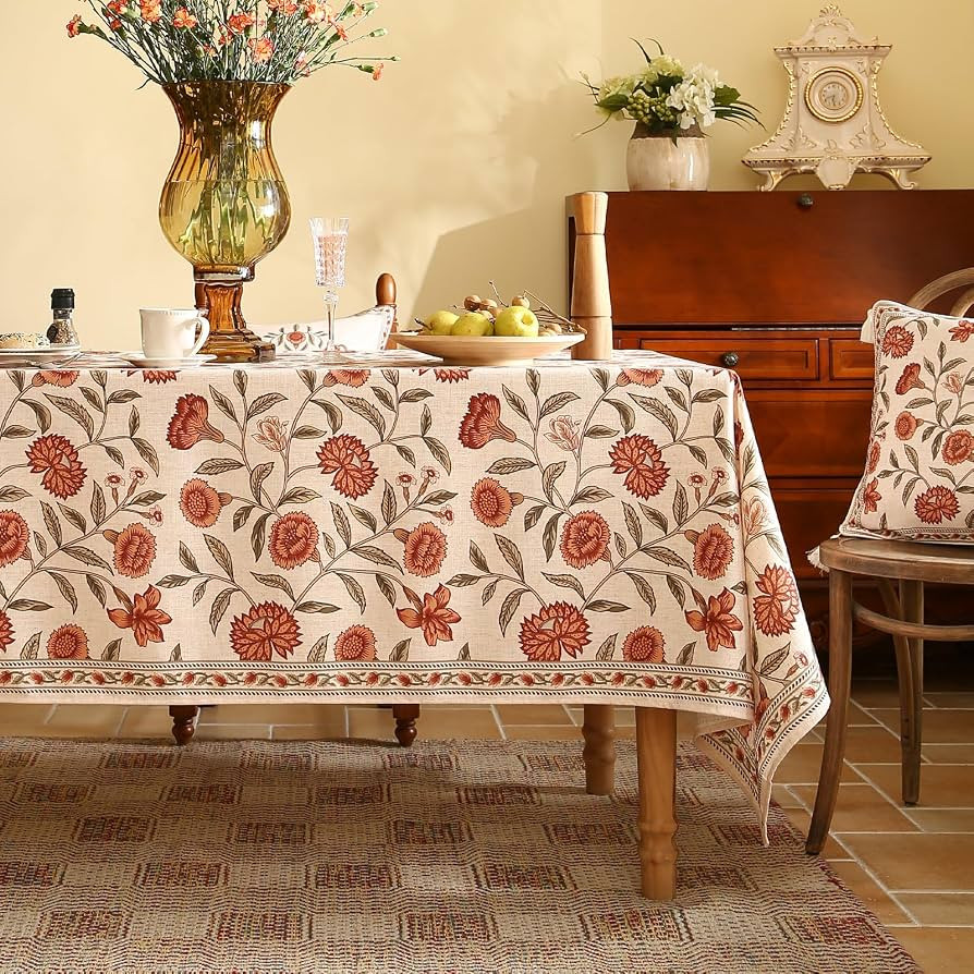 ISAENNE Designer Vintage French Rectangular Tablecloth,79"x55" | Amazon (US)