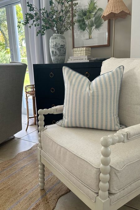 New pillows from Jillien Harbor on Amazon. Seersucker style blue and white pillows, coastal pillow 

#LTKhome